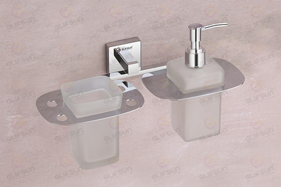 Tumbler Holder With Liquid Soap Dispenser